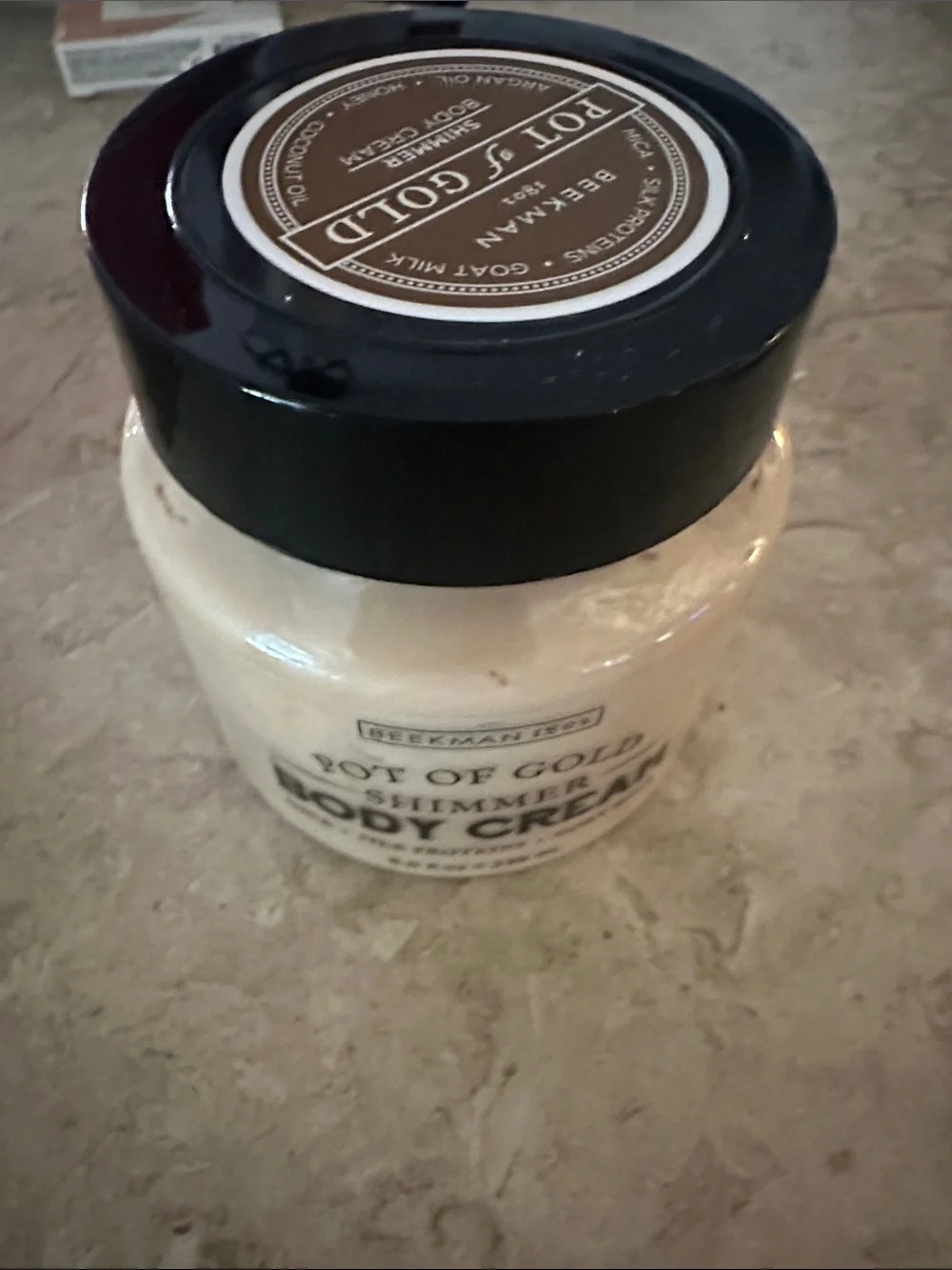 Beekman 1802 Pot of Gold shimmer body cream. 8 oz, NIB sealed.